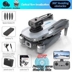 Mini Drone E88S 4K HD Dual Camera Foldable 360° Obstacle Avoidance Wifi FPV Brushless Quadcopter Helicopter for Kids