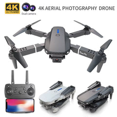 Professional Mini Remote Control Drone E88 4K HD Aerial Camera Wifi FPV Foldable Quadcopter RC Helicopter Children'S Toy Gift