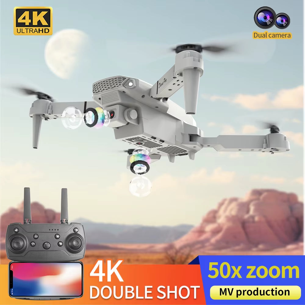 Professional Mini Remote Control Drone E88 4K HD Aerial Camera Wifi FPV Foldable Quadcopter RC Helicopter Children'S Toy Gift