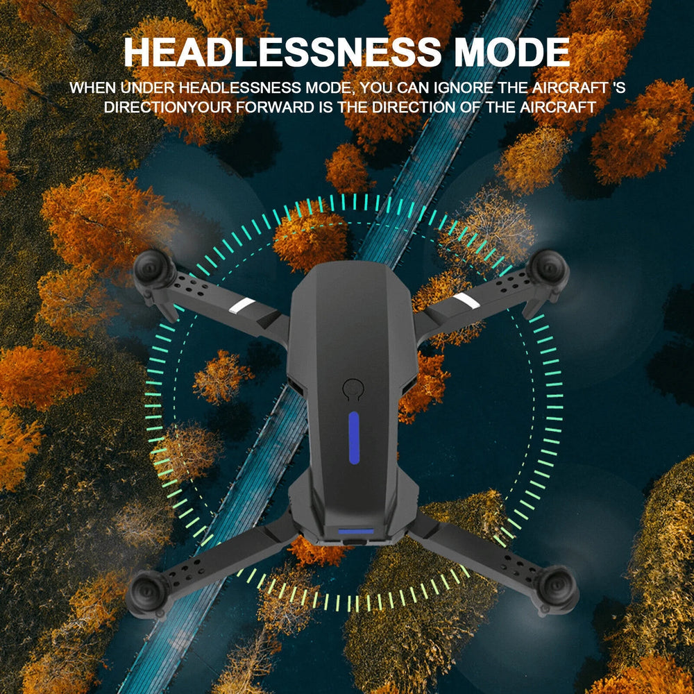 4K HD Dual Camera RC Drone with Wifi FPV Foldable Quadcopter +4 Battery Black