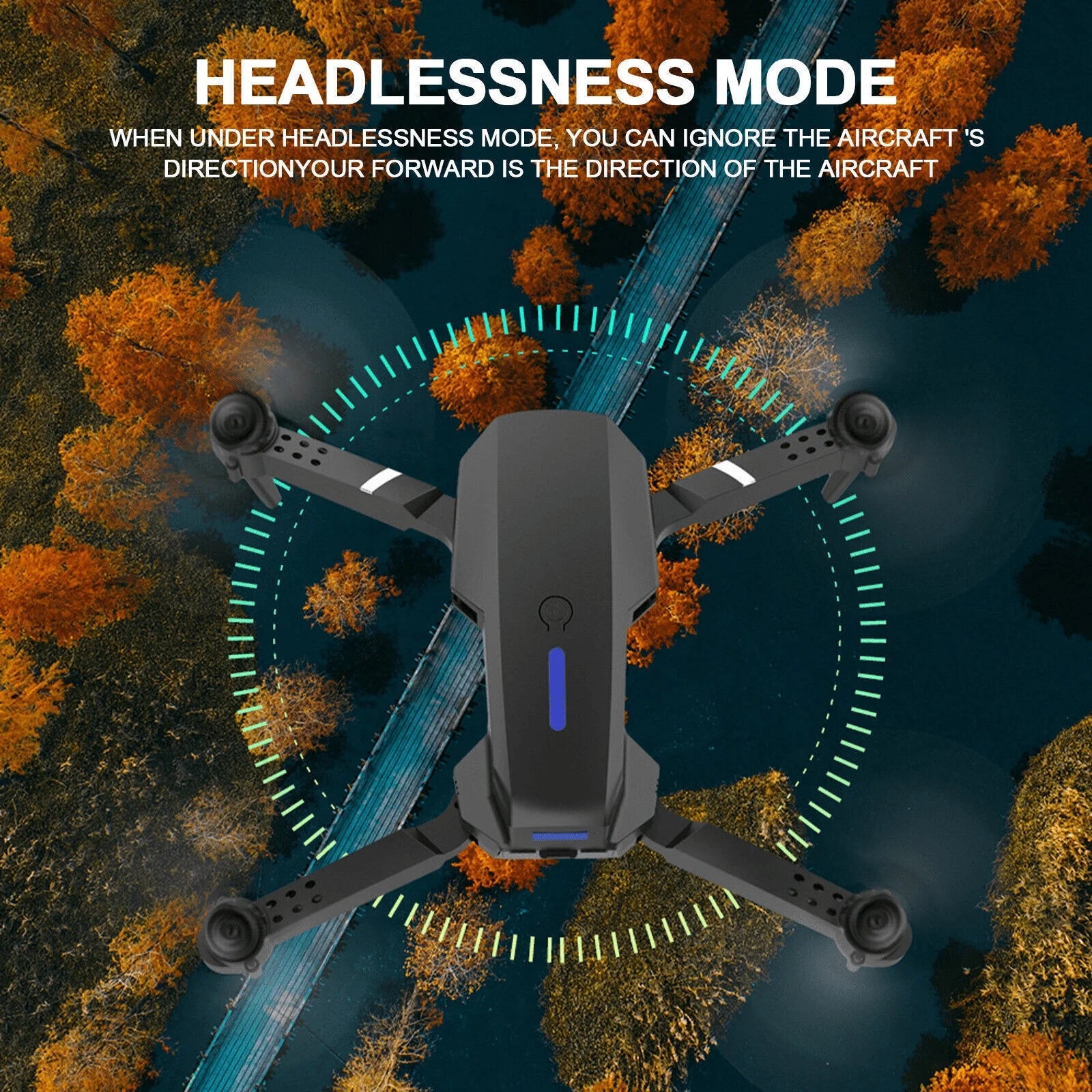 4K HD Dual Camera RC Drone with Wifi FPV Foldable Quadcopter +4 Battery Black