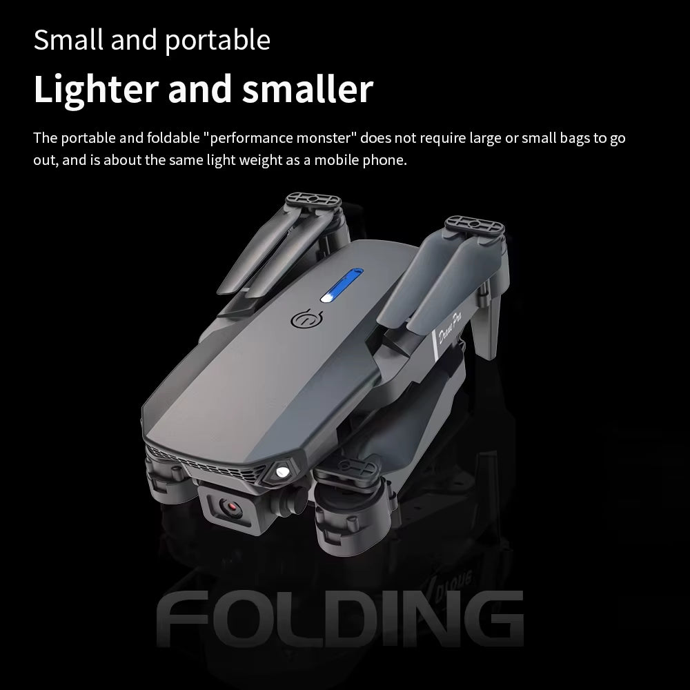 Professional Mini Remote Control Drone E88 4K HD Aerial Camera Wifi FPV Foldable Quadcopter RC Helicopter Children'S Toy Gift