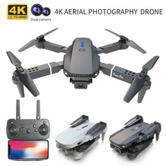 Professional Mini Remote Control Drone E88 4K HD Aerial Camera Wifi FPV Foldable Quadcopter RC Helicopter Children'S Toy Gift