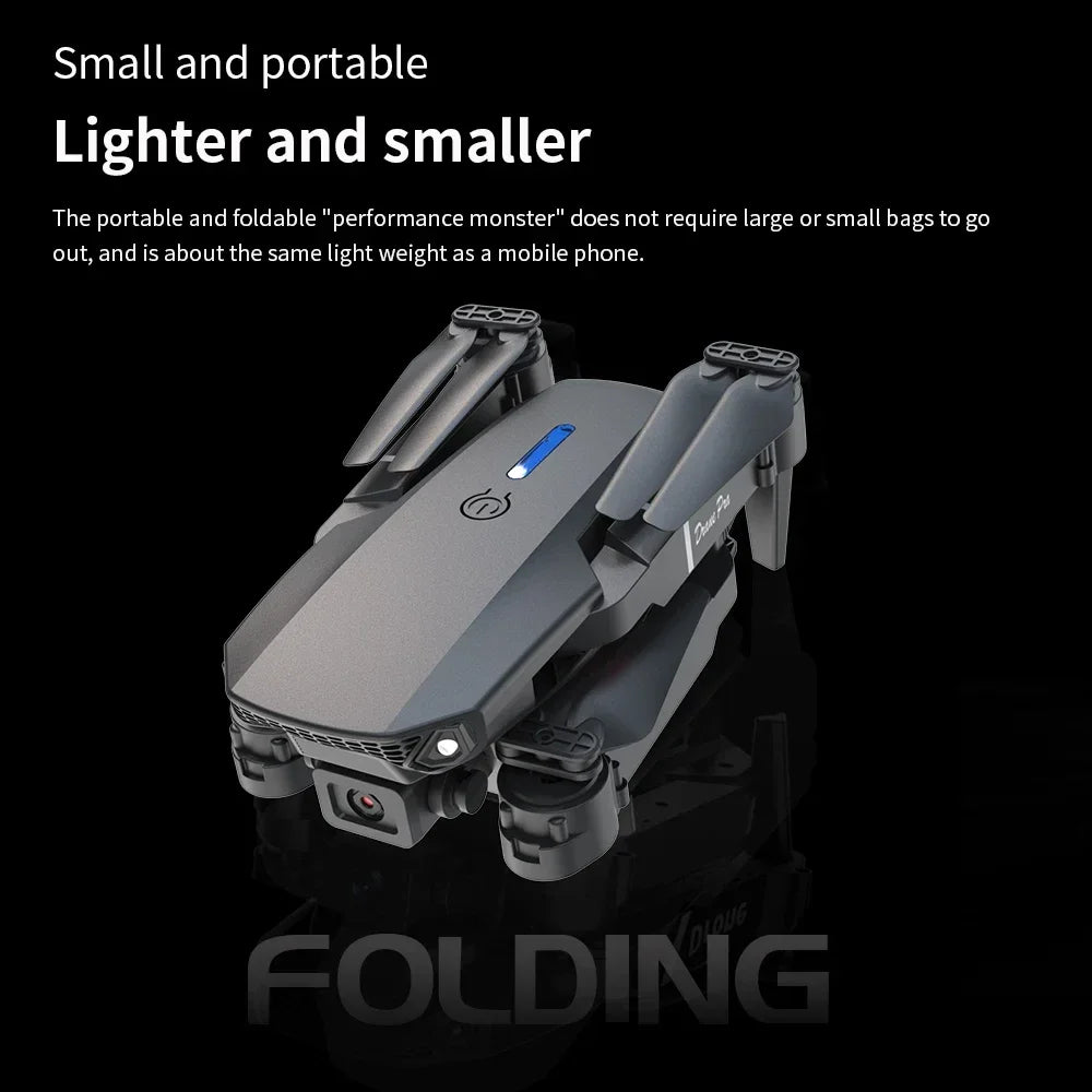 Professional Mini Remote Control Drone E88 4K HD Aerial Camera Wifi FPV Foldable Quadcopter RC Helicopter Children'S Toy Gift