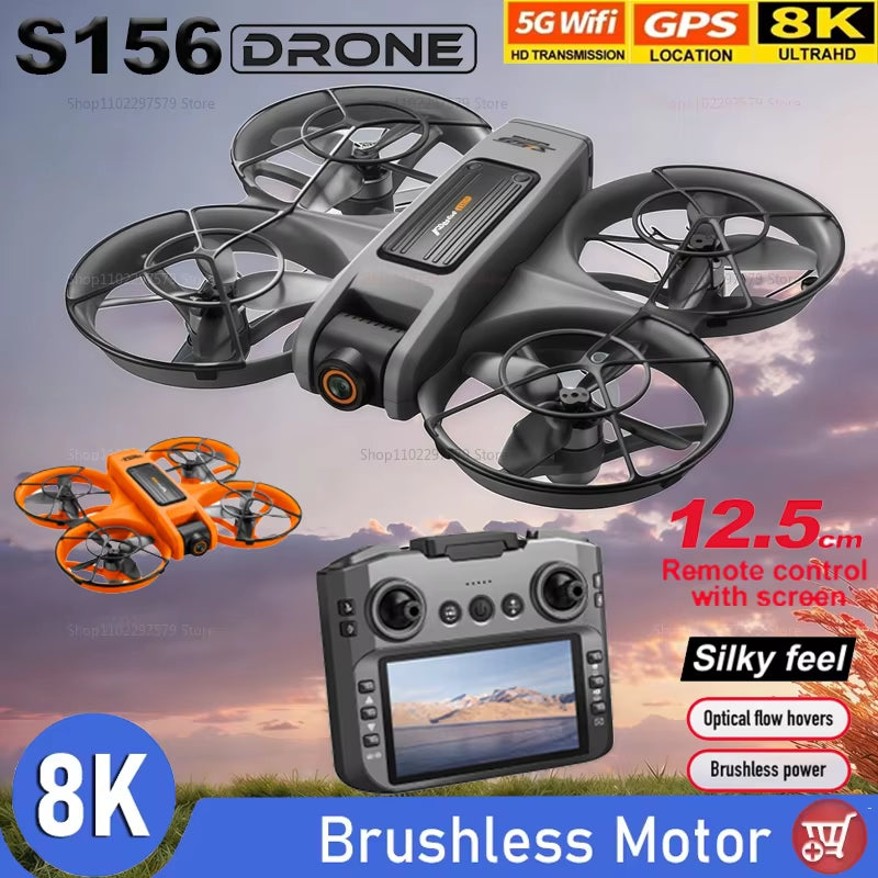 NEW S156 Mini Drone Wifi FPV 8K HD Professional Dual Camera Intelligence Obstacle Avoidance 2.4G Brushless Quadcopter Toys Gift
