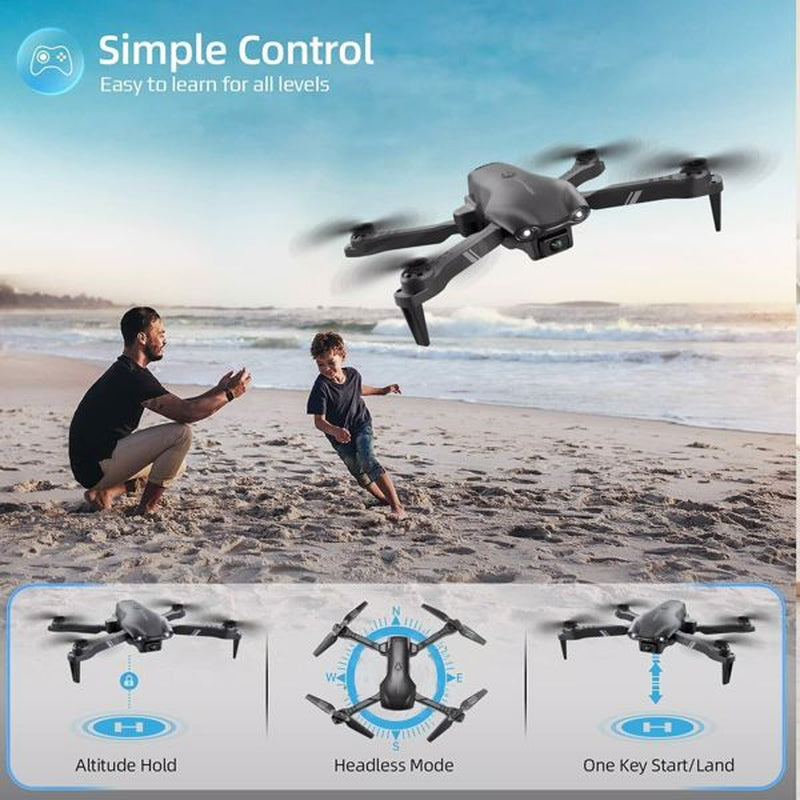4DRC V13 Remote Control Drone 6K High-Definition Dual Camera Wifi FPV Foldable Quadcopter Camera Drone, 2 Batteries, Logistics Randomly Sent by UPS, USPS, FEDEX