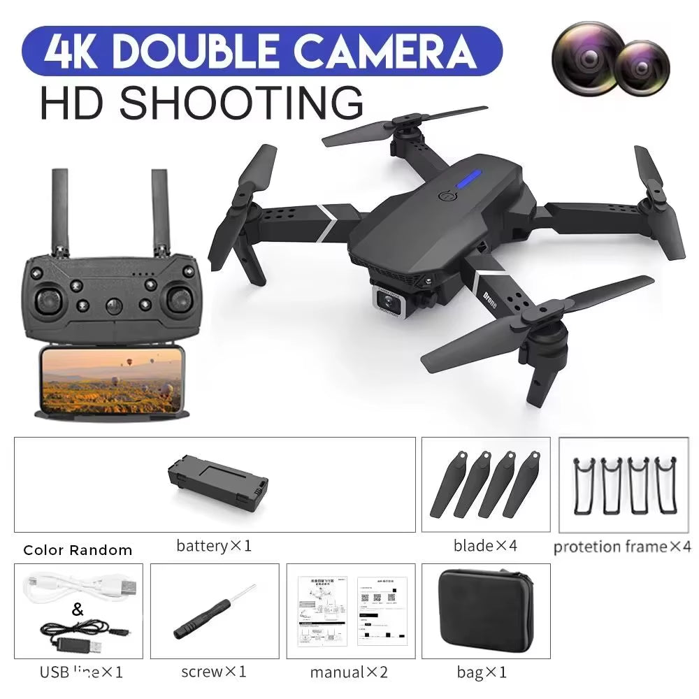 ​Foldable Mini E99Pro RC Helicopter with 5G Wifi FPV 4K Dual HD Camera Height Hold Wide Angle Professional Drone